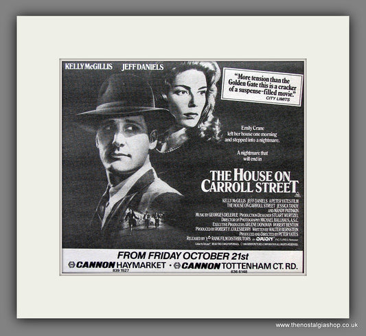 The House On Carroll Street. 1988 Original Advert (ref AD54960)