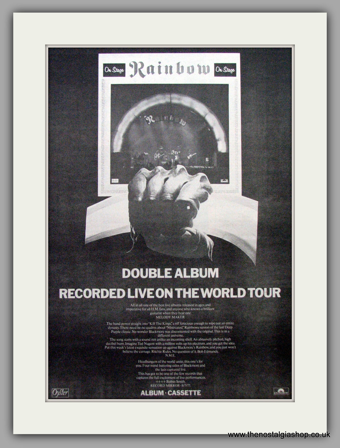 Rainbow. On Stage. Vintage Advert 1977 (ref AD9582)