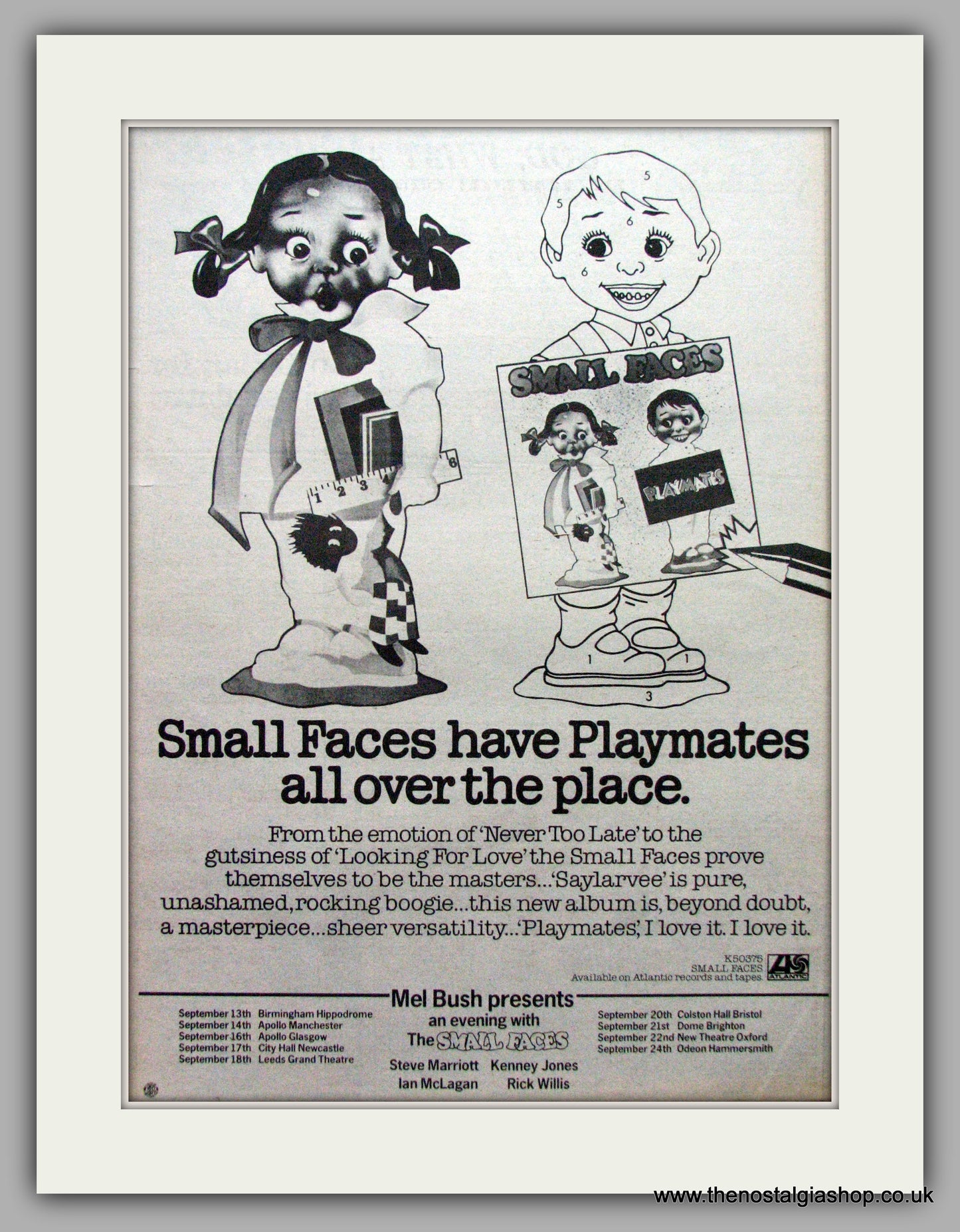 Small Faces. Playmates. Vintage Advert 1977 (ref AD9588)