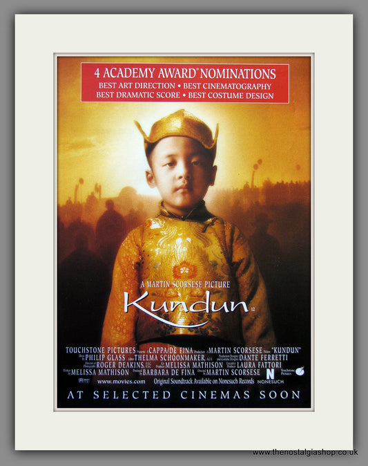 Kundun. 1998 Original Advert (ref AD54986)