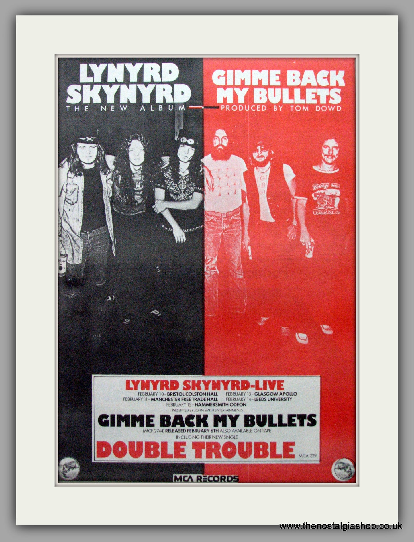 Lynyrd Skynyrd. Gimme Back My Bullets. Vintage Advert 1976 (ref AD9619)