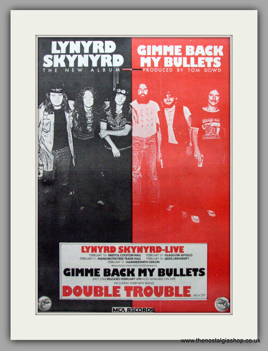 Lynyrd Skynyrd. Gimme Back My Bullets. Vintage Advert 1976 (ref AD9619)