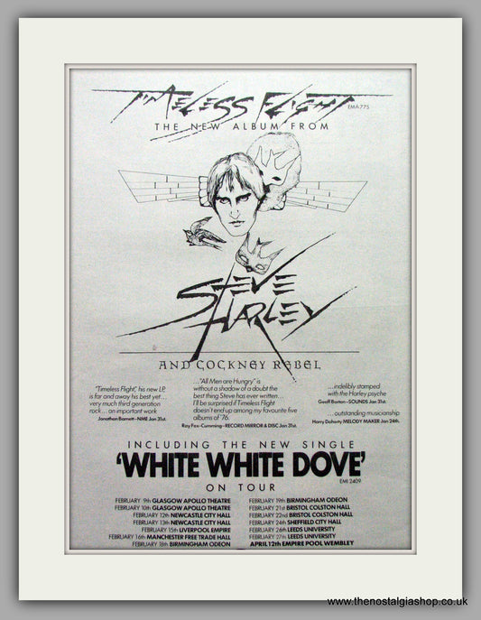 Steve Harley. Timeless Flight. Vintage Advert 1976 (ref AD9620)