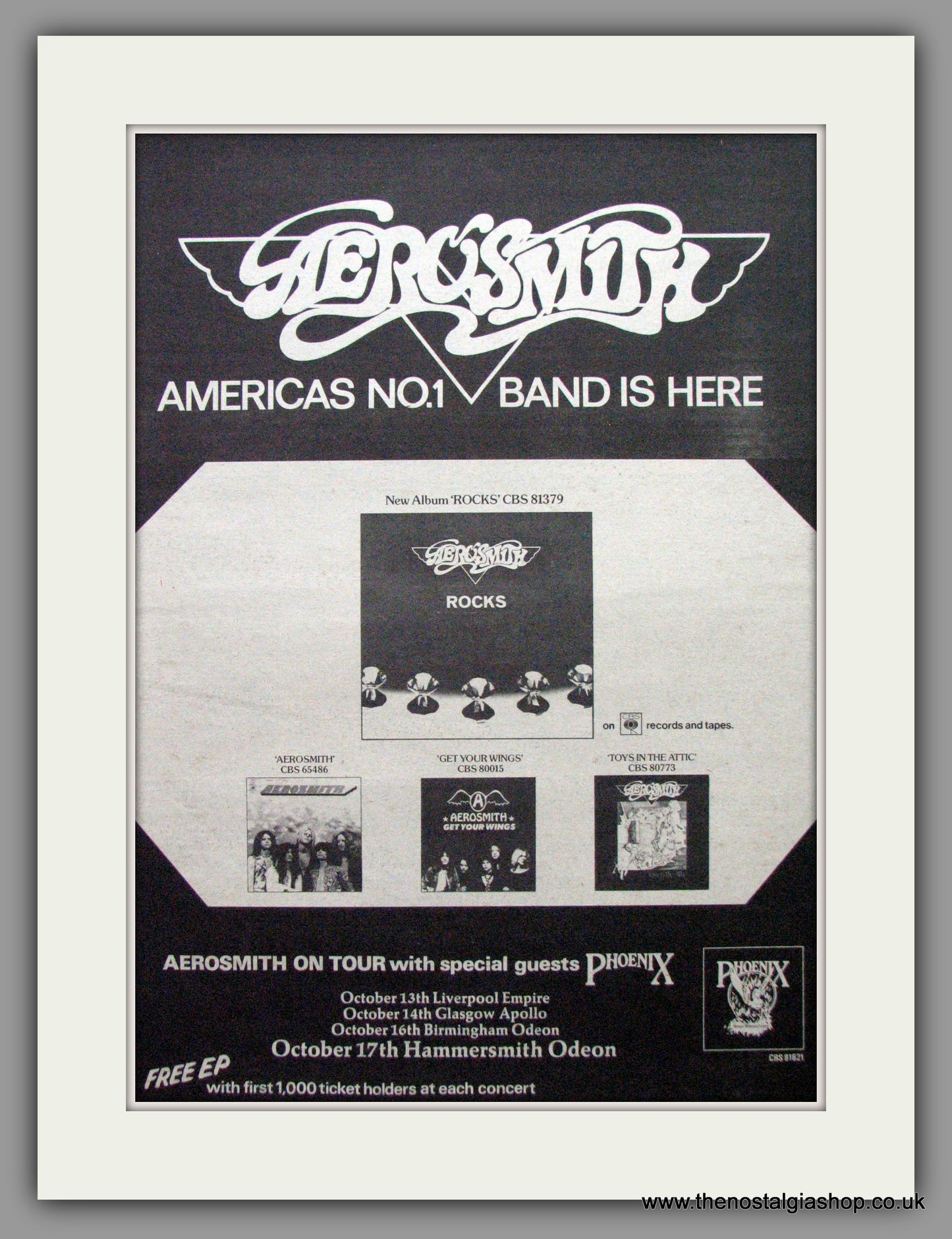 Aerosmith. Rocks. Vintage Advert 1976 (ref AD9627)