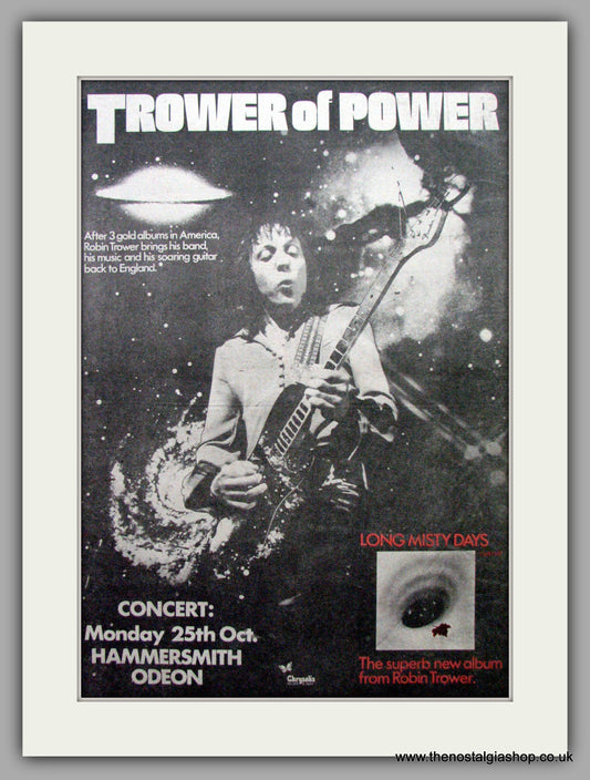 Robin Trower. Trower of Power. Vintage Advert 1976 (ref AD9628)