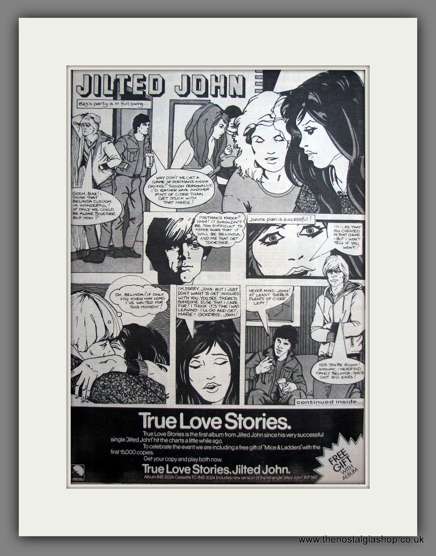 Jilted John. True Love Stories. Original Advert 1978 (ref AD12302)