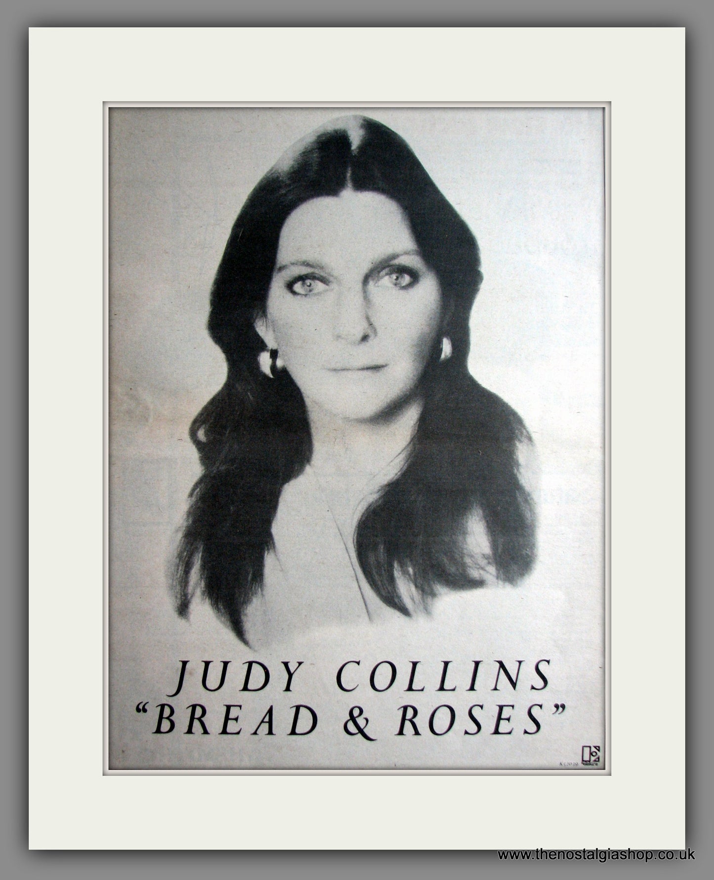 Judy Collins. Bread And Roses. Original Advert 1976 (ref AD12317)