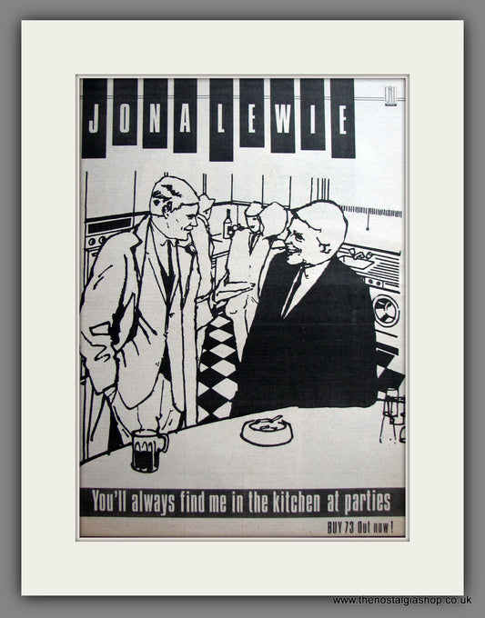 Jona Lewie. Find Me In The KItchen. Original Advert 1980 (ref AD12321)