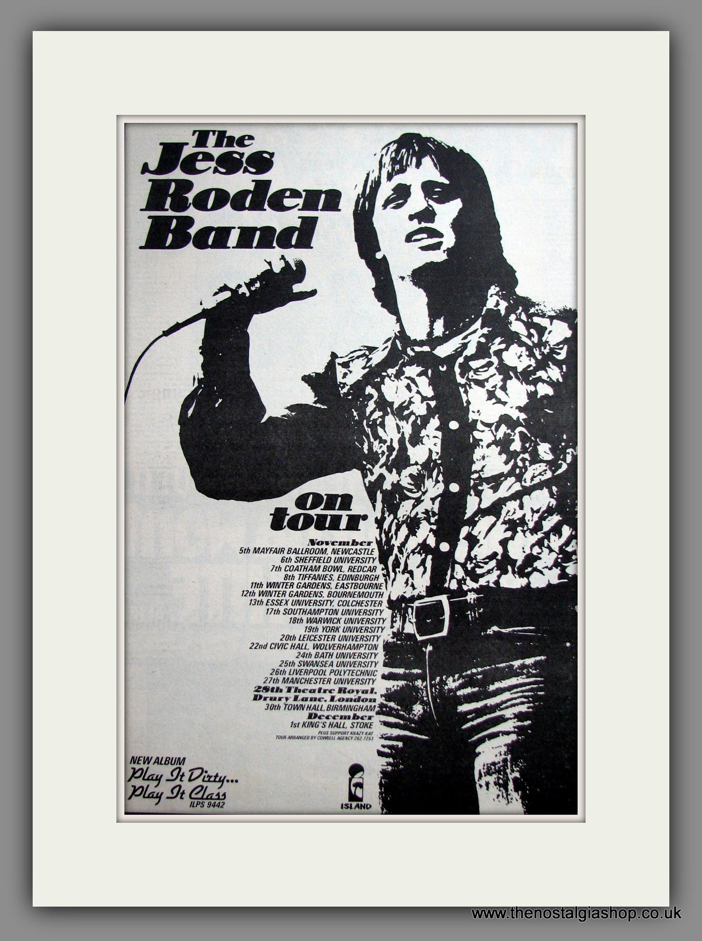 Jess Roden Band (The) On Tour. Original Advert 1976 (ref AD12452)