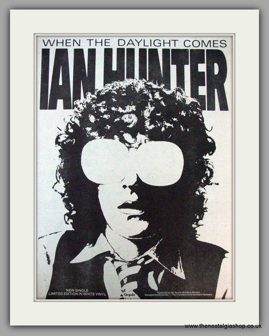 Ian Hunter. When The Daylight Comes. Vintage Advert 1979 (ref AD9662)
