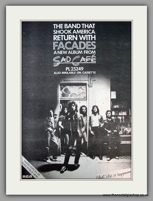 Sad Cafe. Facades. Vintage Advert 1979 (ref AD9664)