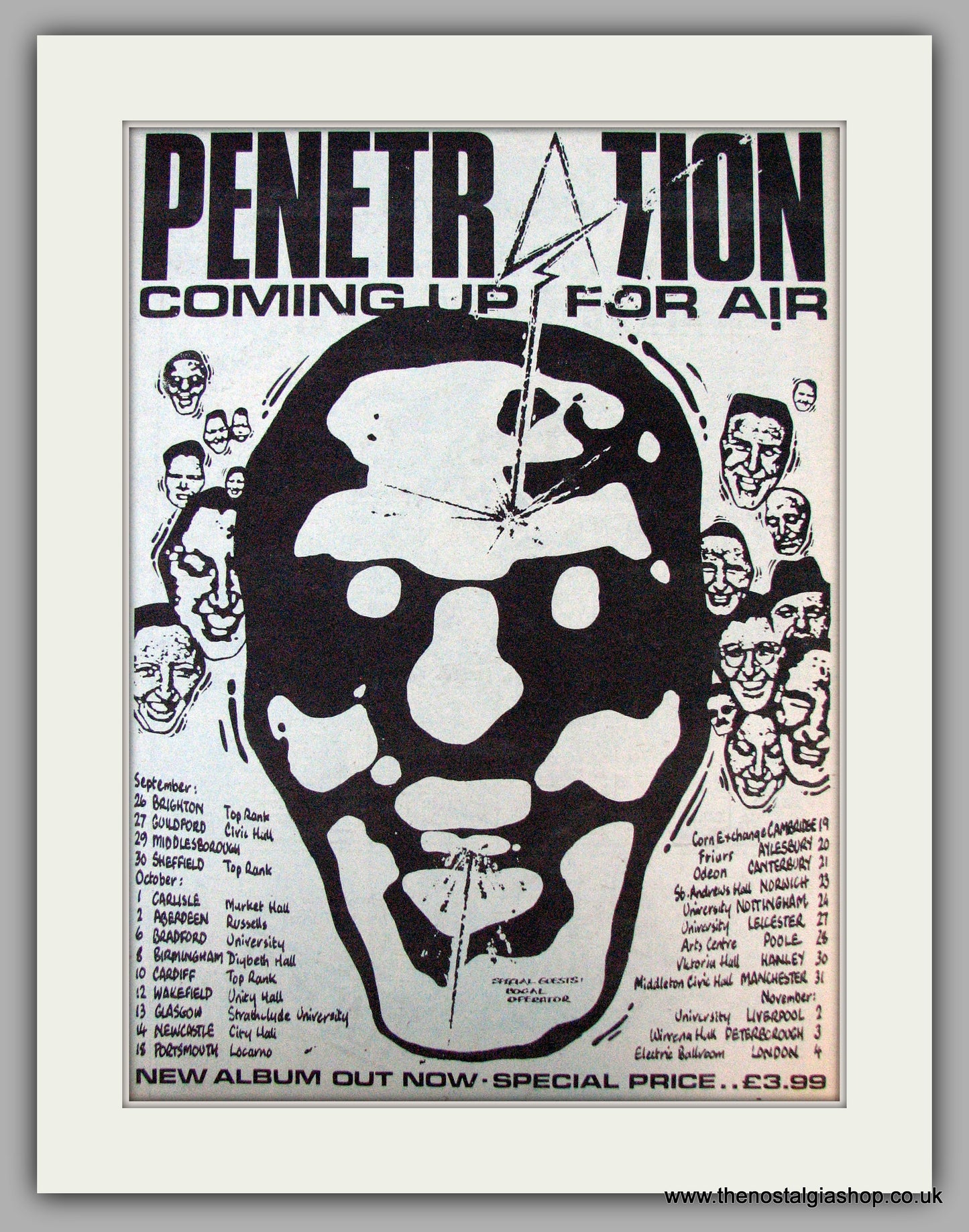 Penetration. Coming Up For Air. Tour Dates 1979. Vintage Advert 1979 (ref AD9669)