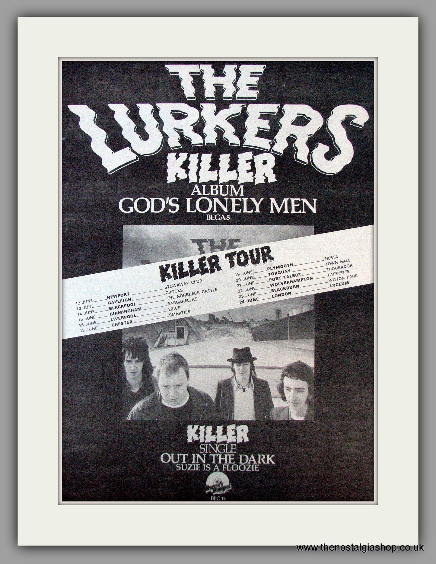Lurkers (The) God's Lonely Men. UK Tour Dates. Vintage Advert 1979 (ref AD9672)
