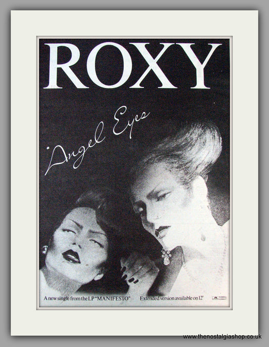Roxy Music. Angel Eyes. Vintage Advert 1979 (ref AD9675)
