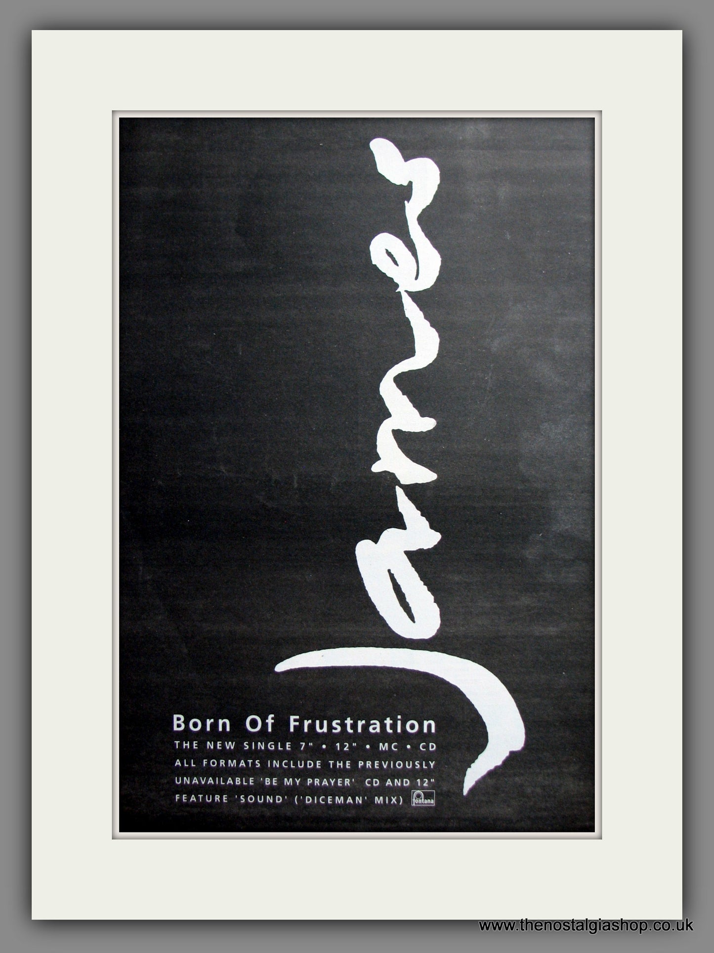 James Born Of Frustration. Original Advert 1992 (ref AD12505)