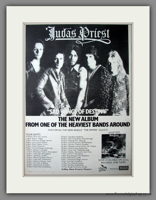 Judas Priest Sad Wings Of Destiny Tour Dates. Original Advert 1976 (ref AD12523)