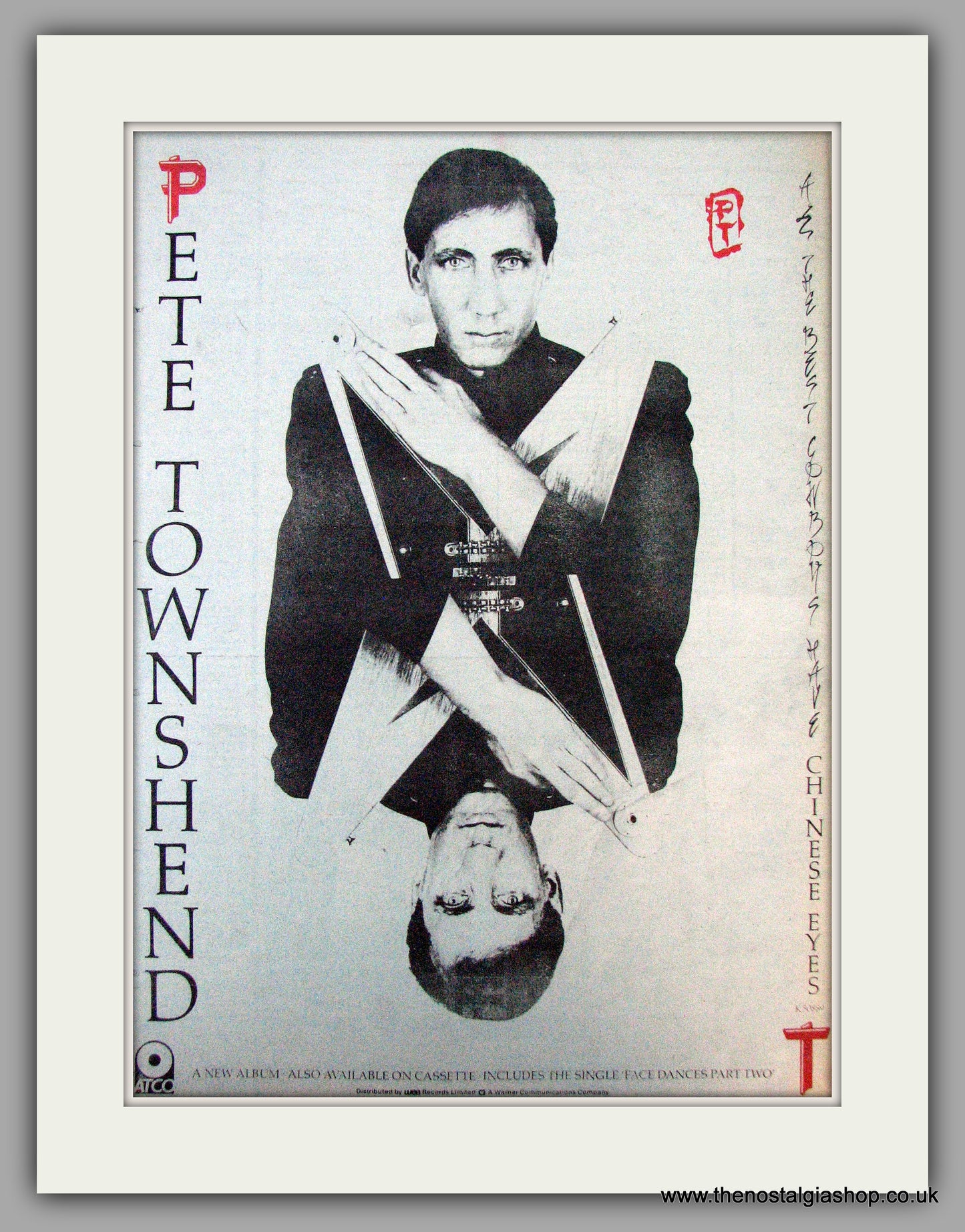 Pete Townsend. Chinese Eyes. Vintage Advert 1982 (ref AD9708)