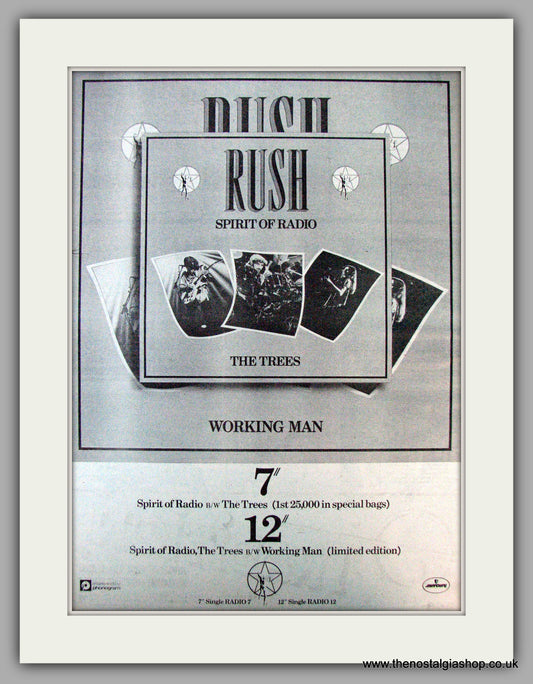 Rush. Spirit Of Radio. Working Man. Vintage Advert 1980 (ref AD9716)