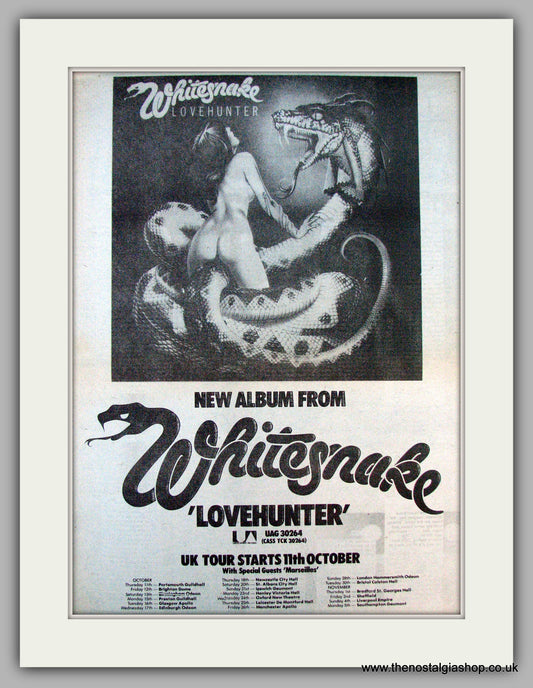 Whitesnake. Lovehunter. UK Tour Dates. Vintage Advert 1979 (ref AD9722)