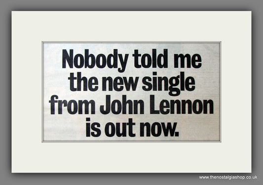 John Lennon Nobody Told Me. Original Advert 1984 (ref AD12551)