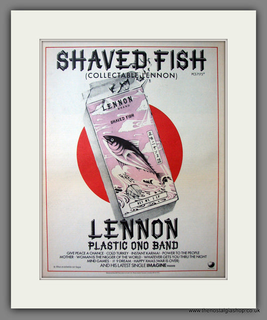 Lennon Plastic Ono Band Shaved Fish. Original Advert 1975 (ref AD12552)