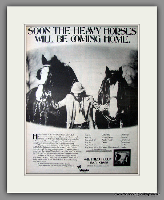 Jethro Tull Heavy Horses. Original Advert 1978 (ref AD12558)