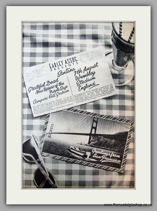 Santana. Grateful Dead. Wembley 1976. Vintage Advert 1976 (ref AD9742)