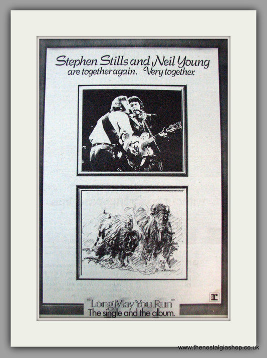 Neil Young and Stephen Stills. Long May You Run. Vintage Advert 1976 (ref AD9746)