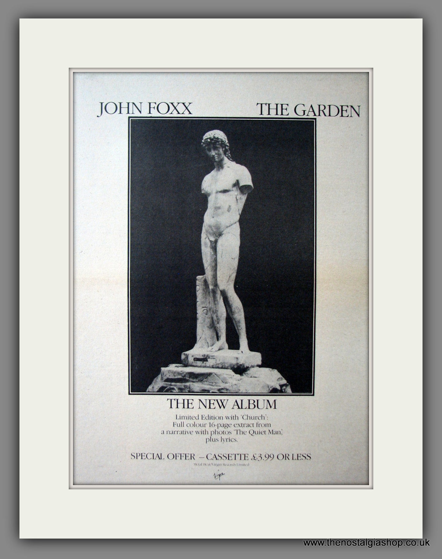 John Foxx The Garden. Original Advert 1981 (ref AD12581)