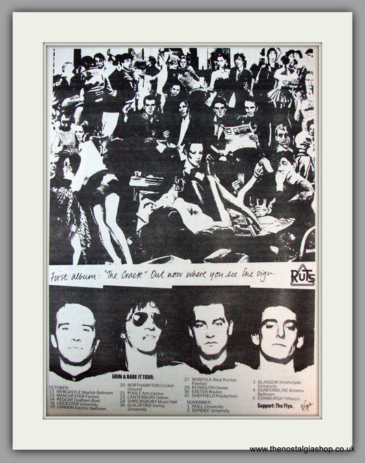 Ruts. Debut Album, The Cracks, Also UK Tour Dates. Vintage Advert 1979 (ref AD9754)