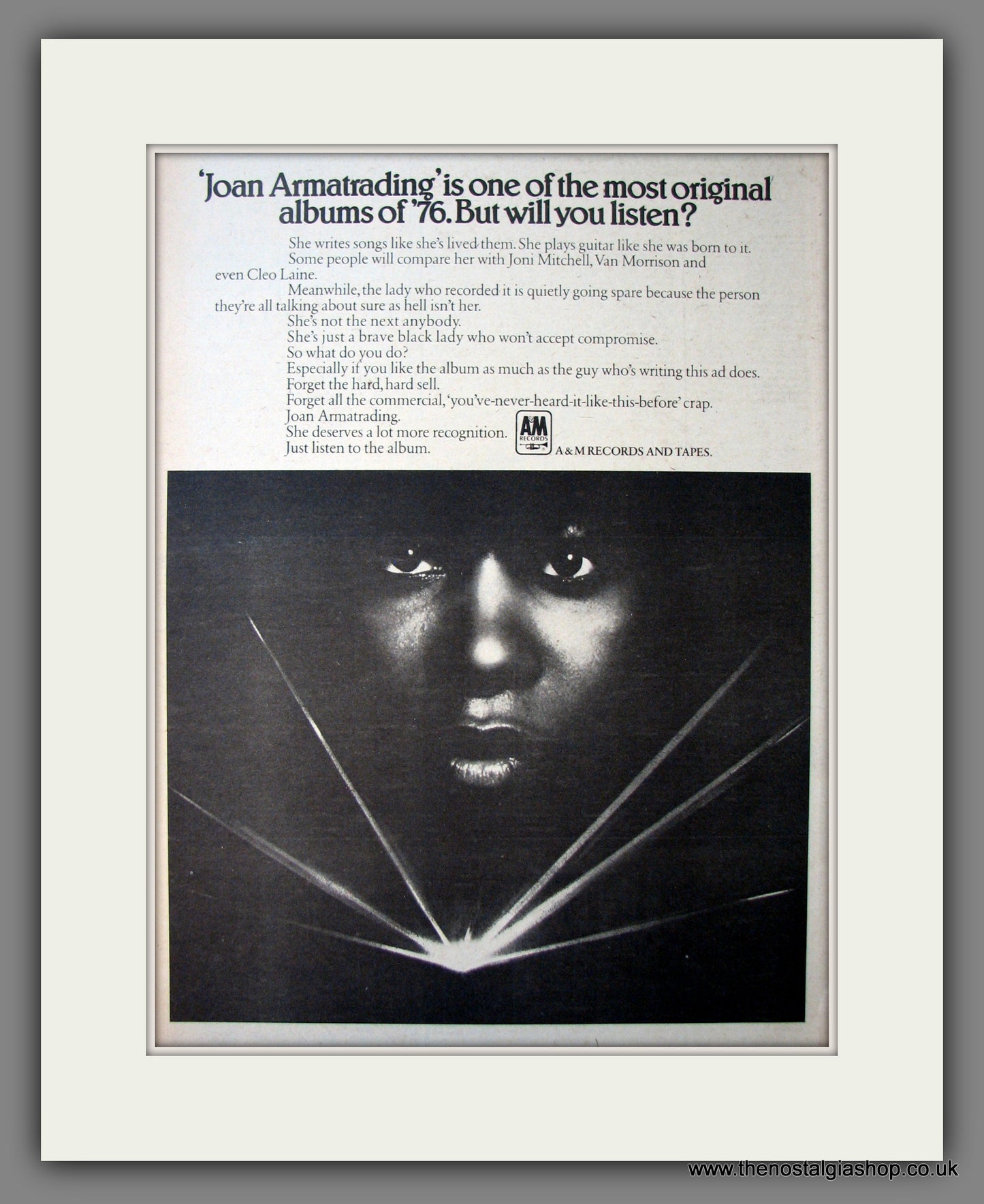 Joan Armatrading Album. Original Advert 1976 (ref AD12598)
