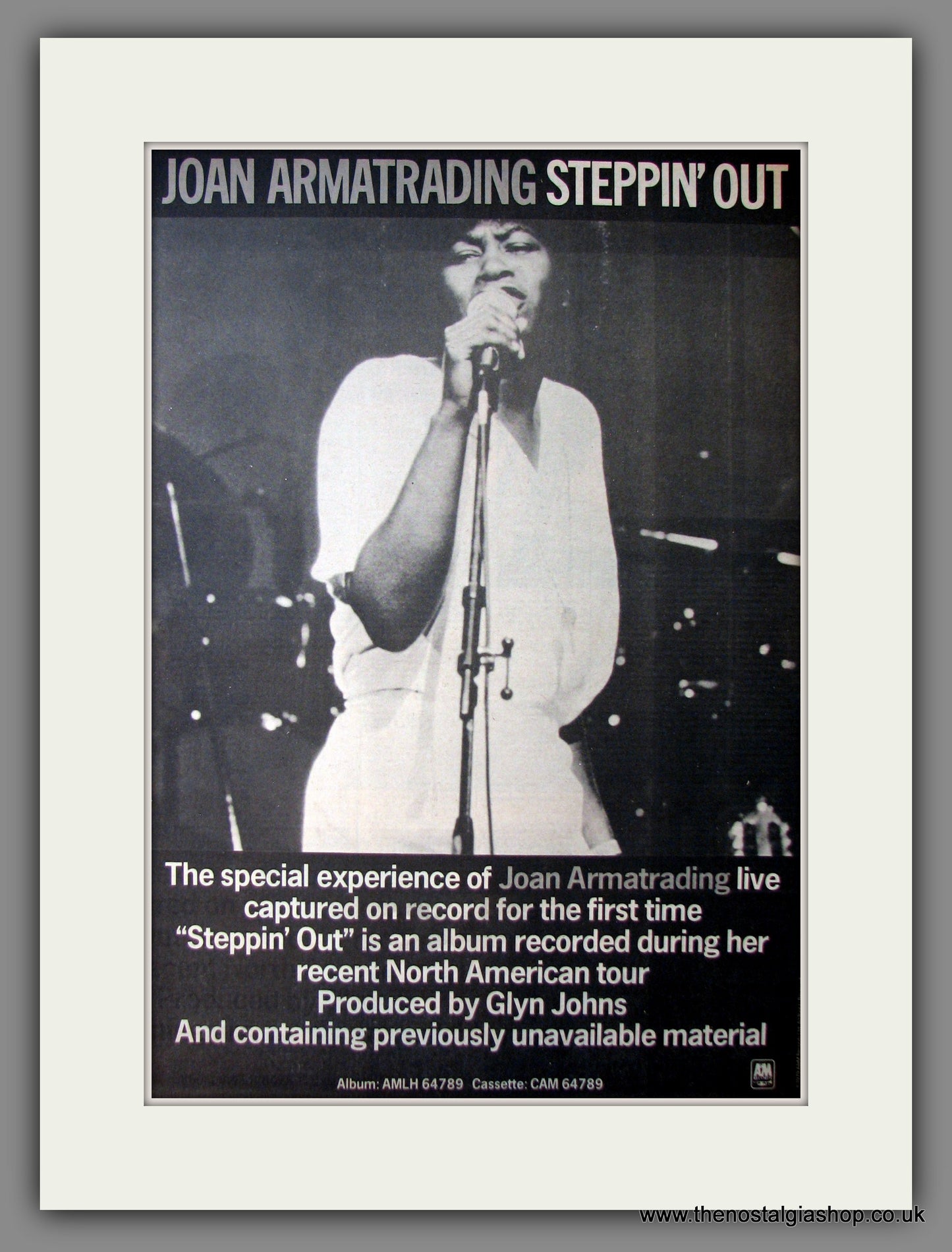 Joan Armatrading Steppin' Out. Original Advert 1979 (ref AD12601)