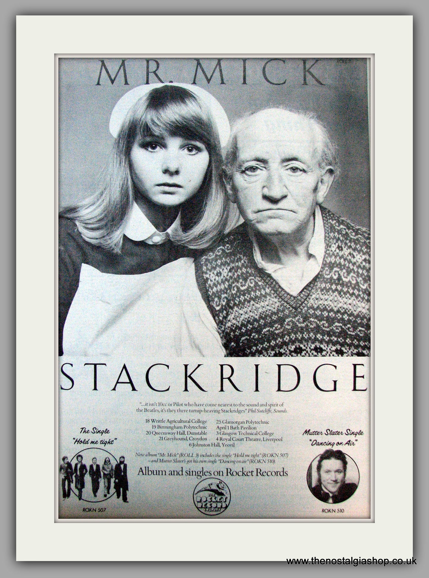 Stackridge. Mr. Mick. Vintage Advert 1976 (ref AD9773)
