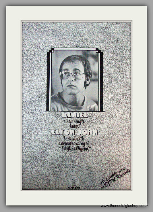 Elton John. Daniel. Vintage Advert 1973 (ref AD9789)