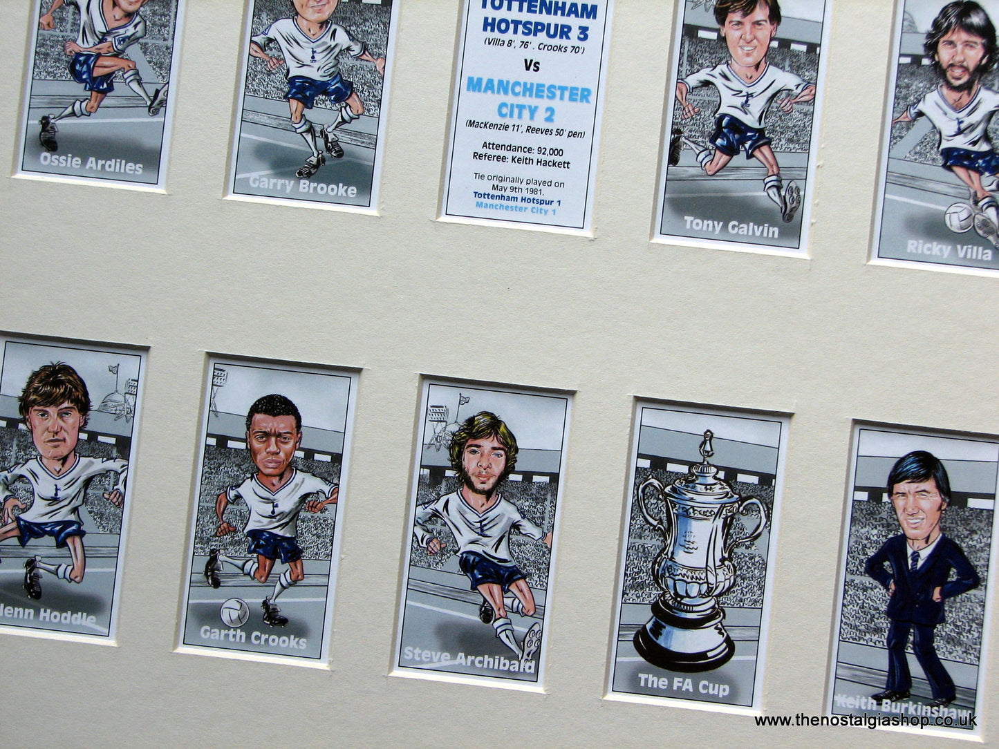Tottenham Hotspur. Spurs F.A. Cup Winners 1980/81. Mounted Football Card Set.