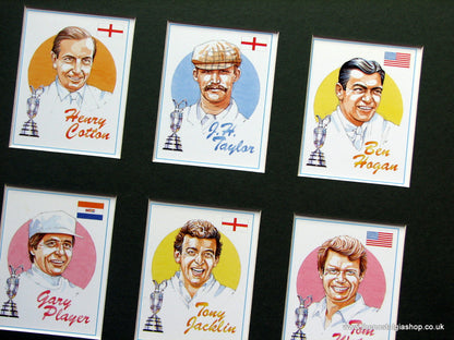 Golfing Legends. Mounted Cards.