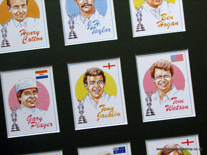Golfing Legends. Mounted Cards.