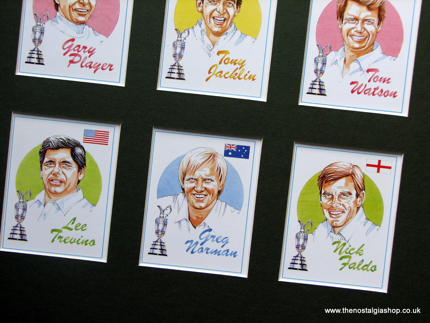 Golfing Legends. Mounted Cards.