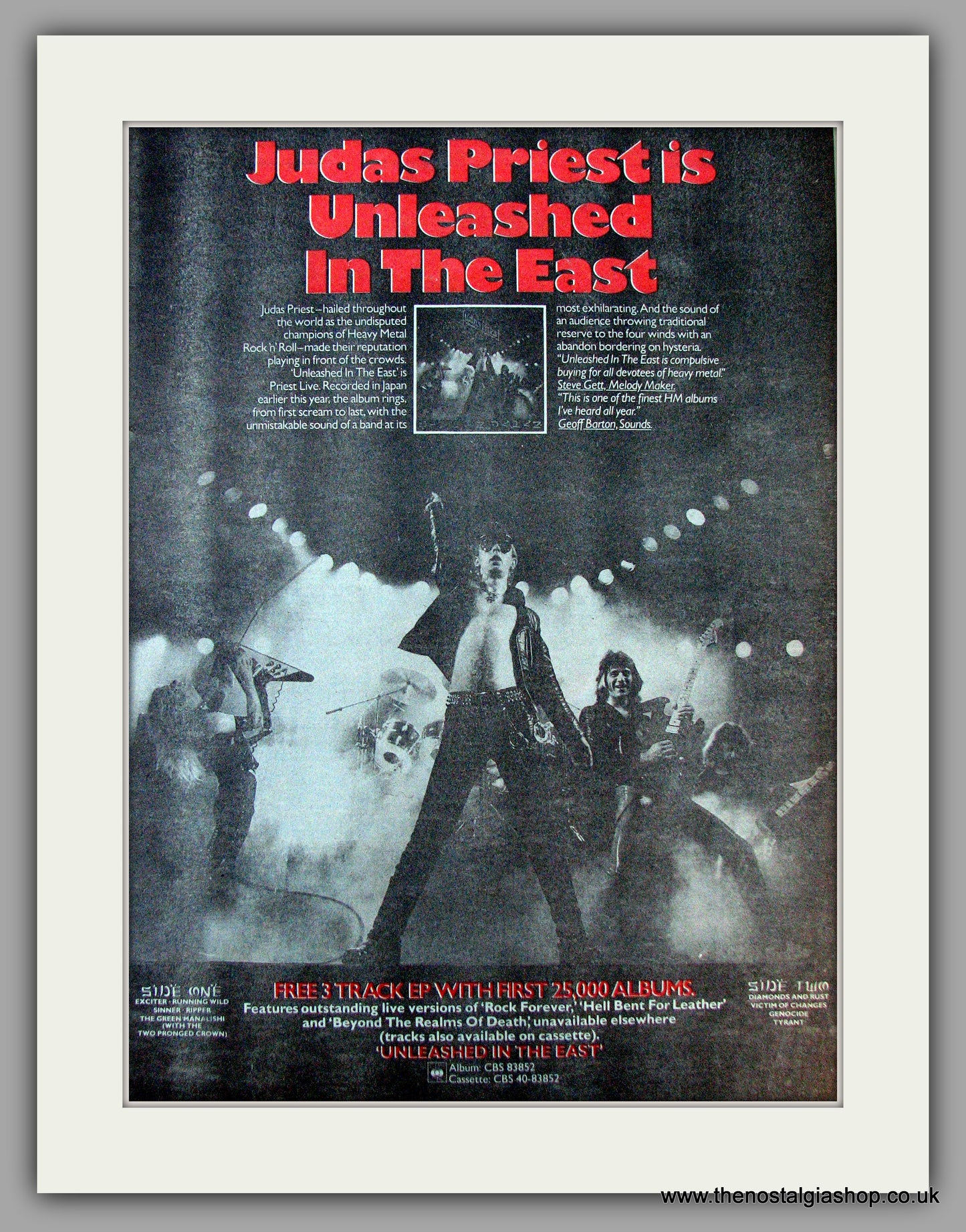 Judas Priest. Unleashed In The East. Vintage Advert 1979 (ref AD9845)