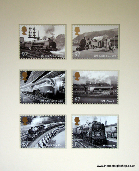 Railway Engines. Mounted Card Set