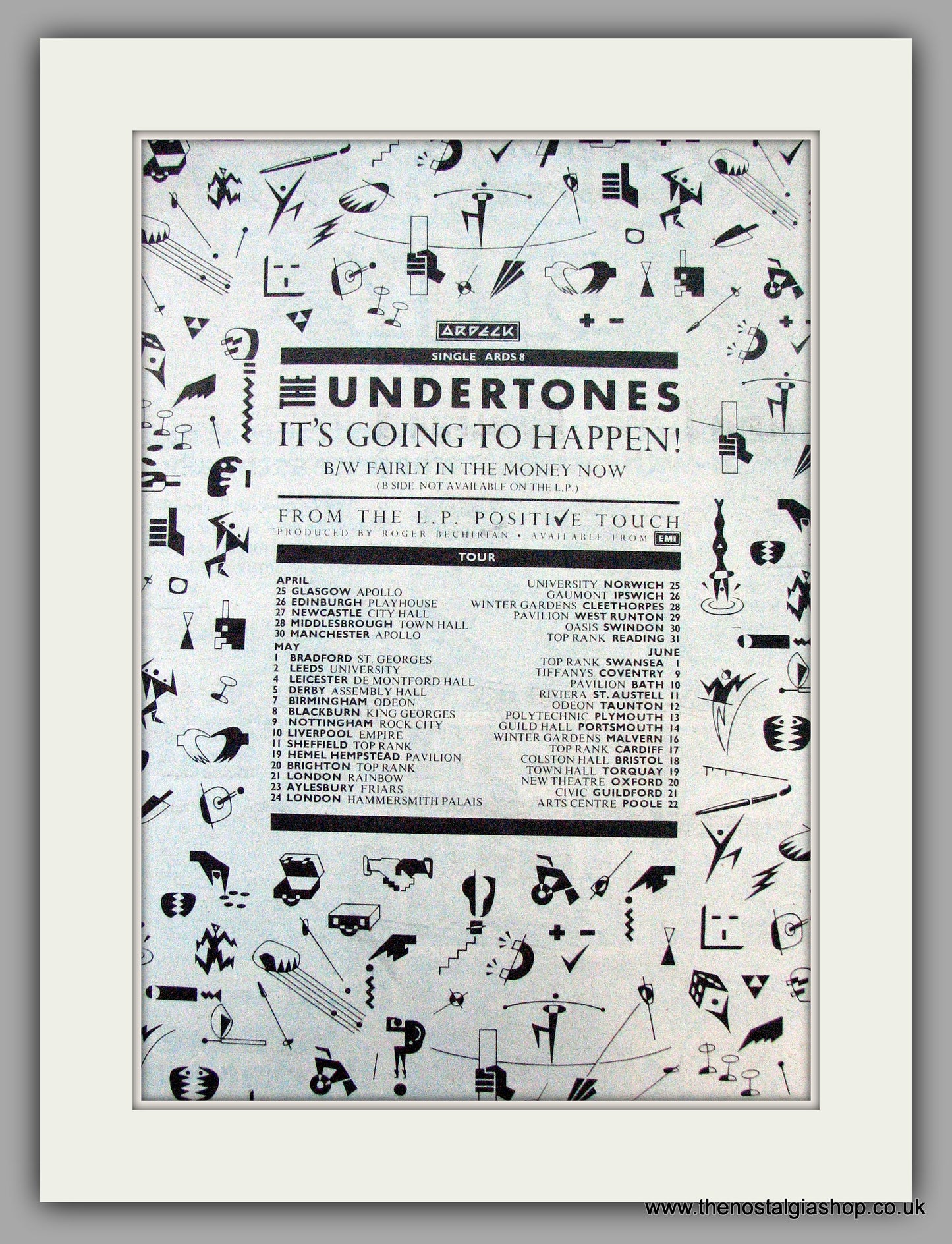 Undertones. UK Tour Dates. Vintage Advert 1981 (ref AD9856)