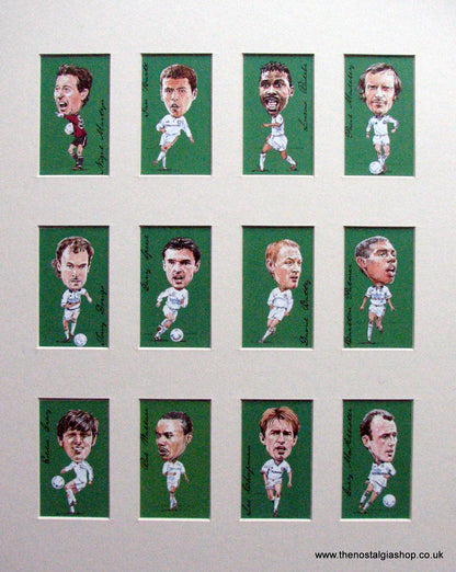 Leeds United Legends. Mounted Football Card Set