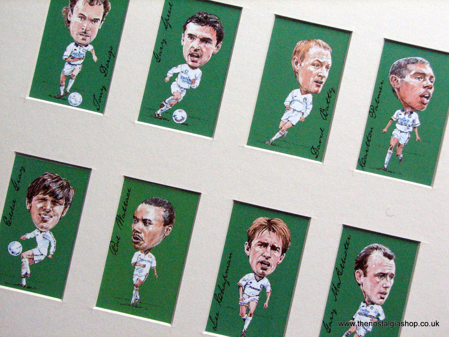 Leeds United Legends. Mounted Football Card Set