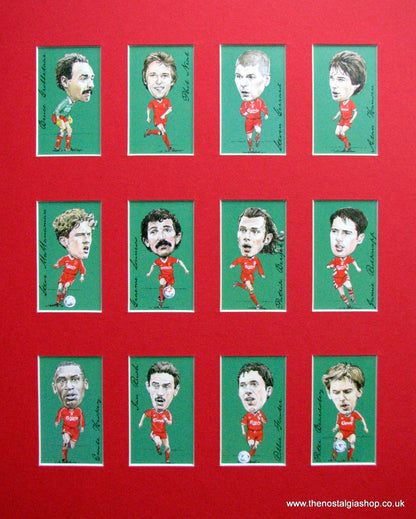 Liverpool Legends. Mounted Football Card Set