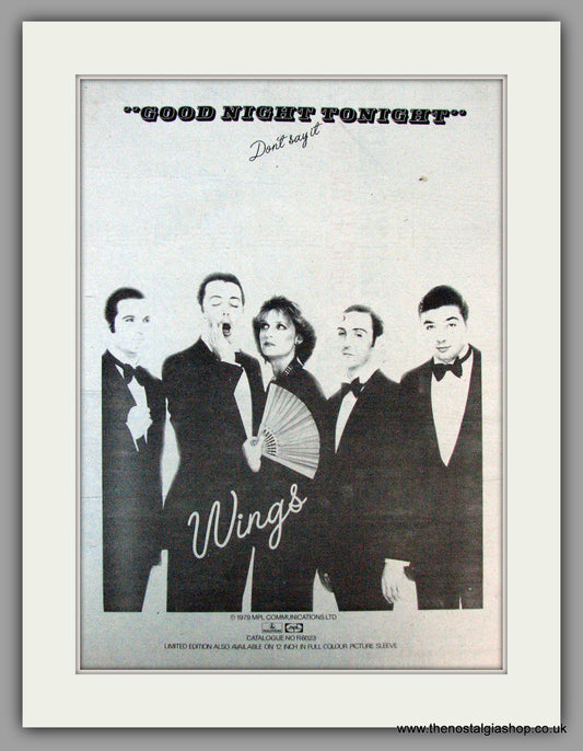 Wings. Good Night Tonight. Vintage Advert 1979 (ref AD9885)