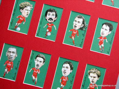 Liverpool Legends. Mounted Football Card Set