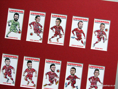 Liverpool Premier League Champions 2020.  NEW !! Mounted Football Card Set.