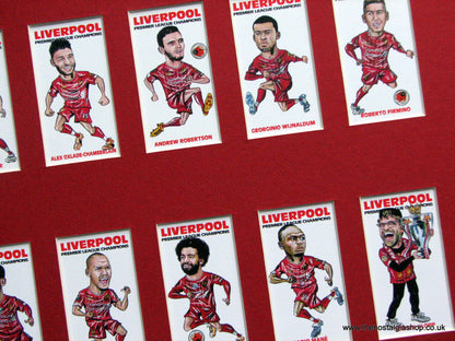 Liverpool Premier League Champions 2020.  NEW !! Mounted Football Card Set.