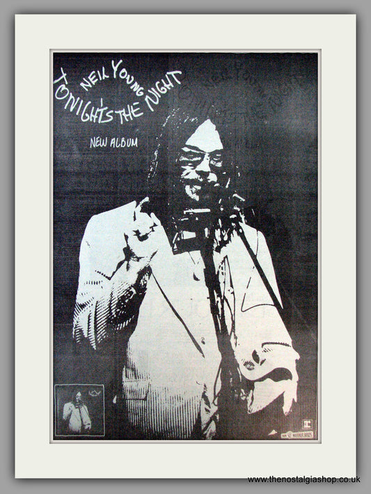 Neil Young. Tonight's The Night. Vintage Advert 1975 (ref AD9899)