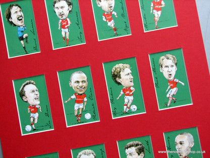 Arsenal Legends. Mounted Football Card Set